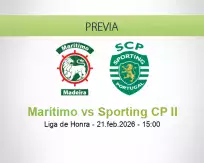 Pronóstico Marítimo Sporting CP II (21 febrero 2026)