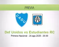 Pronóstico Def Unidos Estudiantes RC (24 agosto 2025)