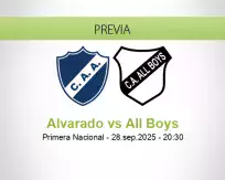 Pronóstico Alvarado All Boys (28 septiembre 2025)