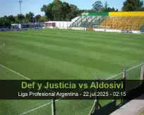 Pronóstico Def y Justicia Aldosivi (21 julio 2025)