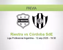 Pronóstico Riestra Córdoba SdE (12 septiembre 2025)