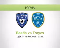 Pronóstico Bastia Troyes (16 febrero 2026)