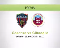 Pronóstico Cosenza Cittadella (25 enero 2025)