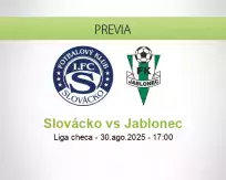 Pronóstico Slovácko Jablonec (30 agosto 2025)