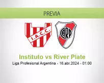Pronóstico Instituto River Plate (15 abril 2024)