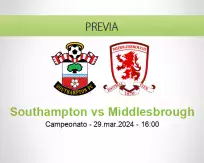Pronóstico Southampton Middlesbrough (29 marzo 2024)
