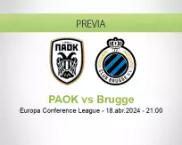Pronóstico PAOK Brugge (18 abril 2024)