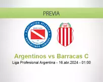 Pronóstico Argentinos Barracas C (15 abril 2024)
