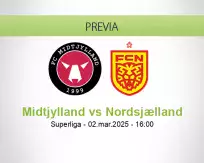 Pronóstico Midtjylland Nordsjælland (02 marzo 2025)