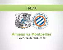 Pronóstico Amiens Montpellier (24 abril 2026)