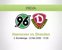Pronóstico Hannover Dresden (22 febrero 2026)