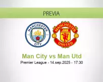 Pronóstico Man City Man Utd (14 septiembre 2025)