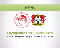 Pronóstico Olympiakos Leverkusen (18 febrero 2026)