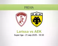 Pronóstico Larissa AEK (21 septiembre 2025)