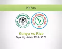 Pronóstico Konya Rize (06 diciembre 2025)
