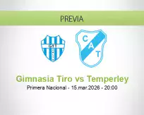 Pronóstico Gimnasia Tiro Temperley (15 marzo 2026)