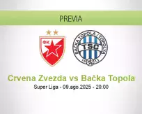 Pronóstico Crvena Zvezda Bačka Topola (09 agosto 2025)
