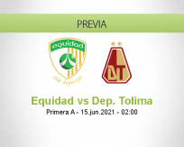 Pronóstico Equidad Dep. Tolima (14 junio 2021)