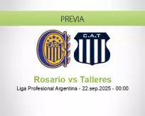 Pronóstico Rosario Talleres (21 septiembre 2025)