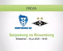 Pronóstico Sarpsborg Rosenborg (18 julio 2025)