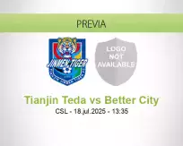 Pronóstico Tianjin Teda Better City (18 julio 2025)