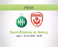 Pronóstico Saint-Étienne Nancy (22 noviembre 2025)