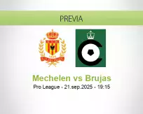 Pronóstico Mechelen Brujas (21 septiembre 2025)