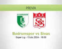 Pronóstico Bodrumspor Sivas (13 diciembre 2024)