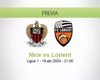 Pronóstico Nice Lorient (19 abril 2024)