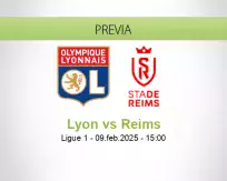 Pronóstico Lyon Reims (09 febrero 2025)