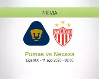 Pronóstico Pumas Necaxa (10 agosto 2025)
