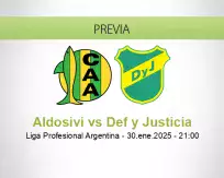 Pronóstico Aldosivi Def y Justicia (30 enero 2025)