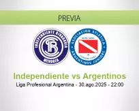 Pronóstico Independiente Argentinos (30 agosto 2025)