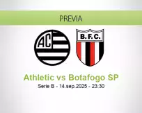 Pronóstico Athletic Botafogo SP (14 septiembre 2025)
