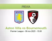 Pronóstico Aston Villa Bournemouth (09 noviembre 2025)