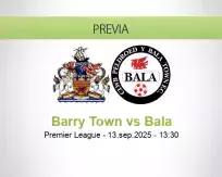 Pronóstico Barry Town Bala (13 septiembre 2025)