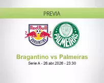 Pronóstico Bragantino Palmeiras (26 abril 2026)
