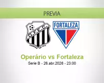 Pronóstico Operário Fortaleza (26 abril 2026)