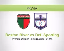 Pronóstico Boston River Def. Sporting (02 agosto 2025)