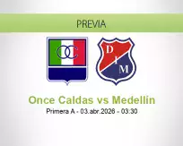 Pronóstico Once Caldas Medellín (02 abril 2026)