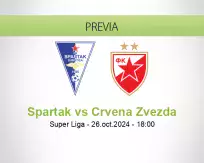 Pronóstico Spartak Crvena Zvezda (26 octubre 2024)