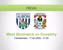 Pronóstico West Bromwich Coventry (11 diciembre 2024)