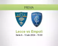Pronóstico Lecce Empoli (13 abril 2024)