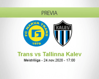 Pronóstico Trans Tallinna Kalev (24 noviembre 2020)