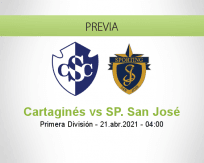 Pronóstico Cartaginés SP. San José (20 abril 2021)