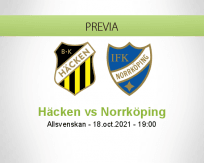 Pronóstico Häcken Norrköping (18 octubre 2021)