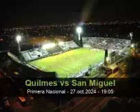 Pronóstico Quilmes San Miguel (27 octubre 2024)