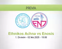 Pronóstico Ethnikos Achna Enosis (02 febrero 2025)