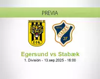 Pronóstico Egersund Stabæk (13 setiembre 2025)