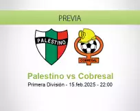 Pronóstico Palestino Cobresal (15 febrero 2025)